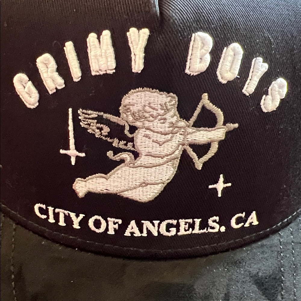 Grimy Boys City of Angels CA Black & Gray Trucker Hat - Picture 2 of 7